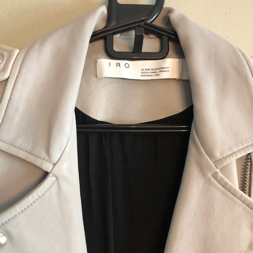 IRO Women's Gray Leather Jacket - Picture 5 of 10